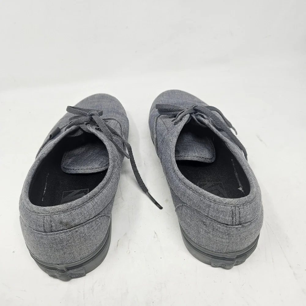 Vans Authentic Heathered Grey Textile Low Top Sneakers Mens 6 Womens 7.5
